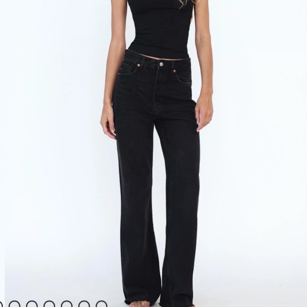 Zara straight leg black denim - Picture 1 of 3